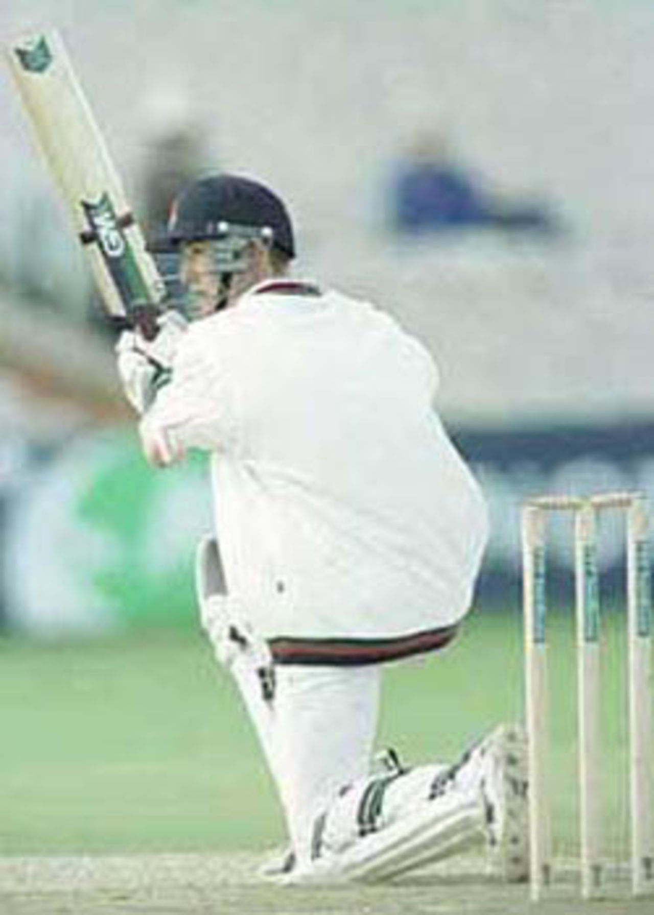 Chris Schofield drives through the offside, PPP healthcare County Championship Division One, 2000, Lancashire v Kent, Old Trafford, Manchester, 17-20 August 2000(Day 3).