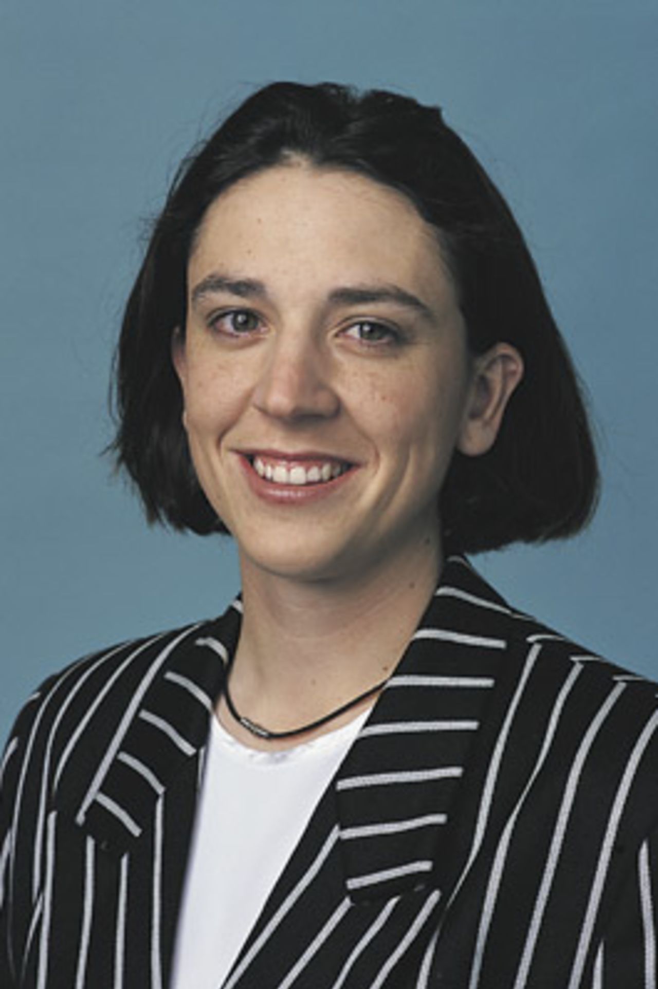 Portrait of Paula Gruber, at Lincoln, July 2000 - New Zealand training squad member for the CricInfo Women's World Cup 2000