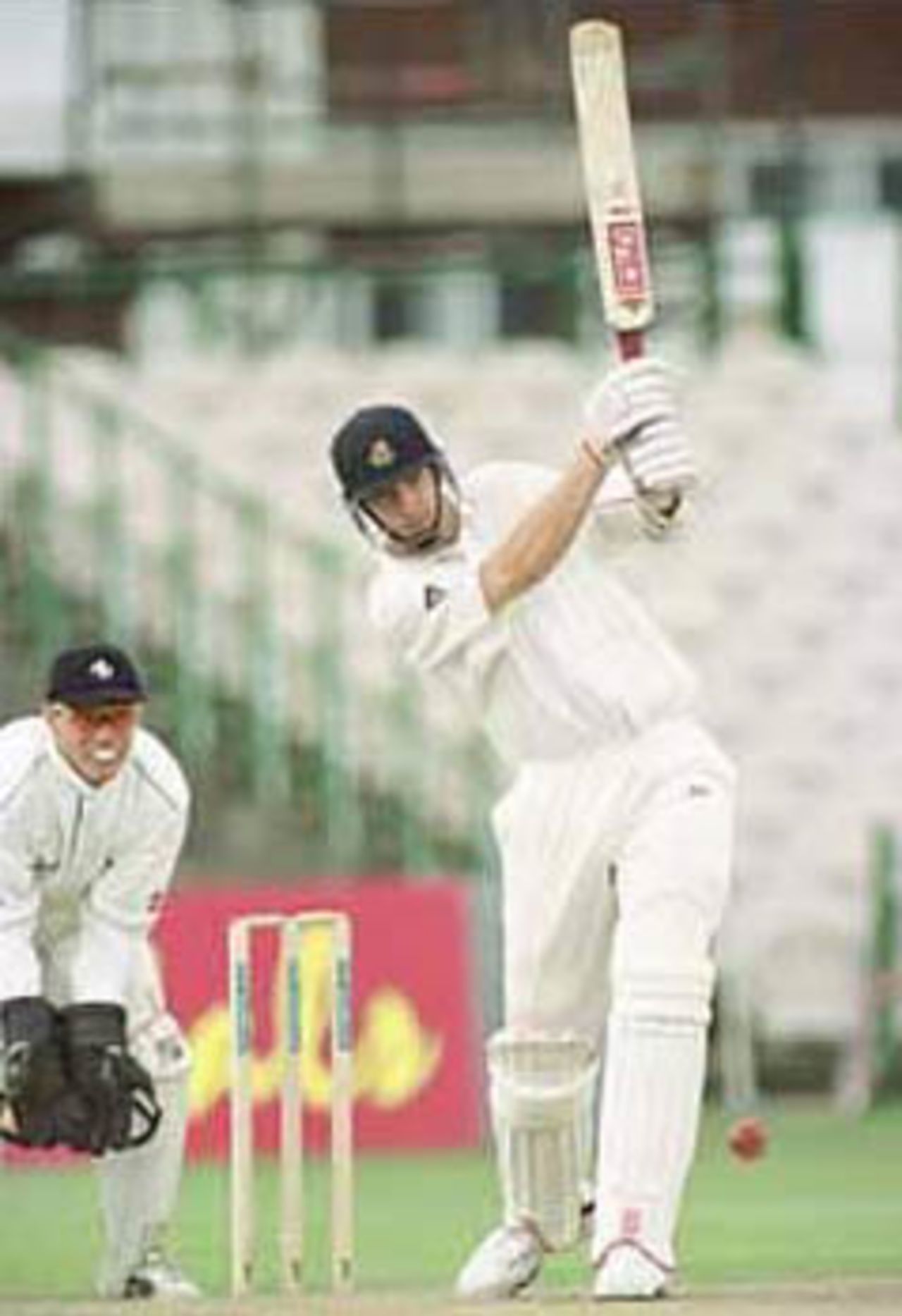 Michael Smethurst straight drives, PPP healthcare County Championship Division One, 2000, Lancashire v Kent, Old Trafford, Manchester, 17-20 August 2000(Day 3).