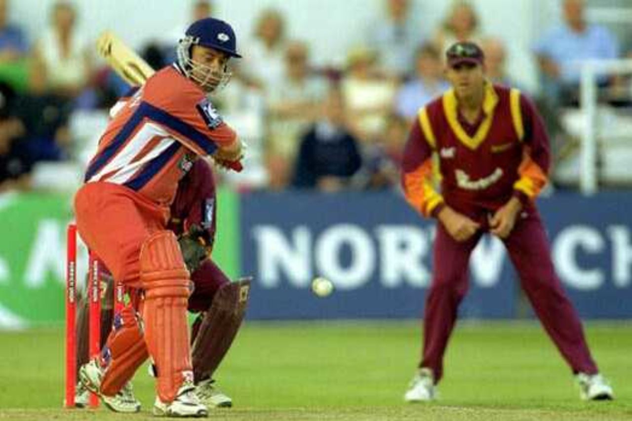 28 Aug 2000: Darren Lehmann of Yorkshire Phoenix in action in the Norwich Union NCL match played at the County Ground.