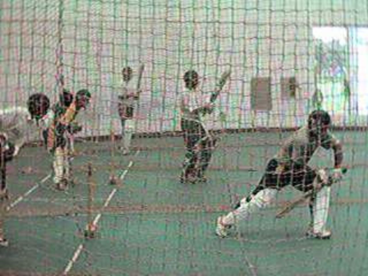 National team is practicing indoor for the next Test match at Multan