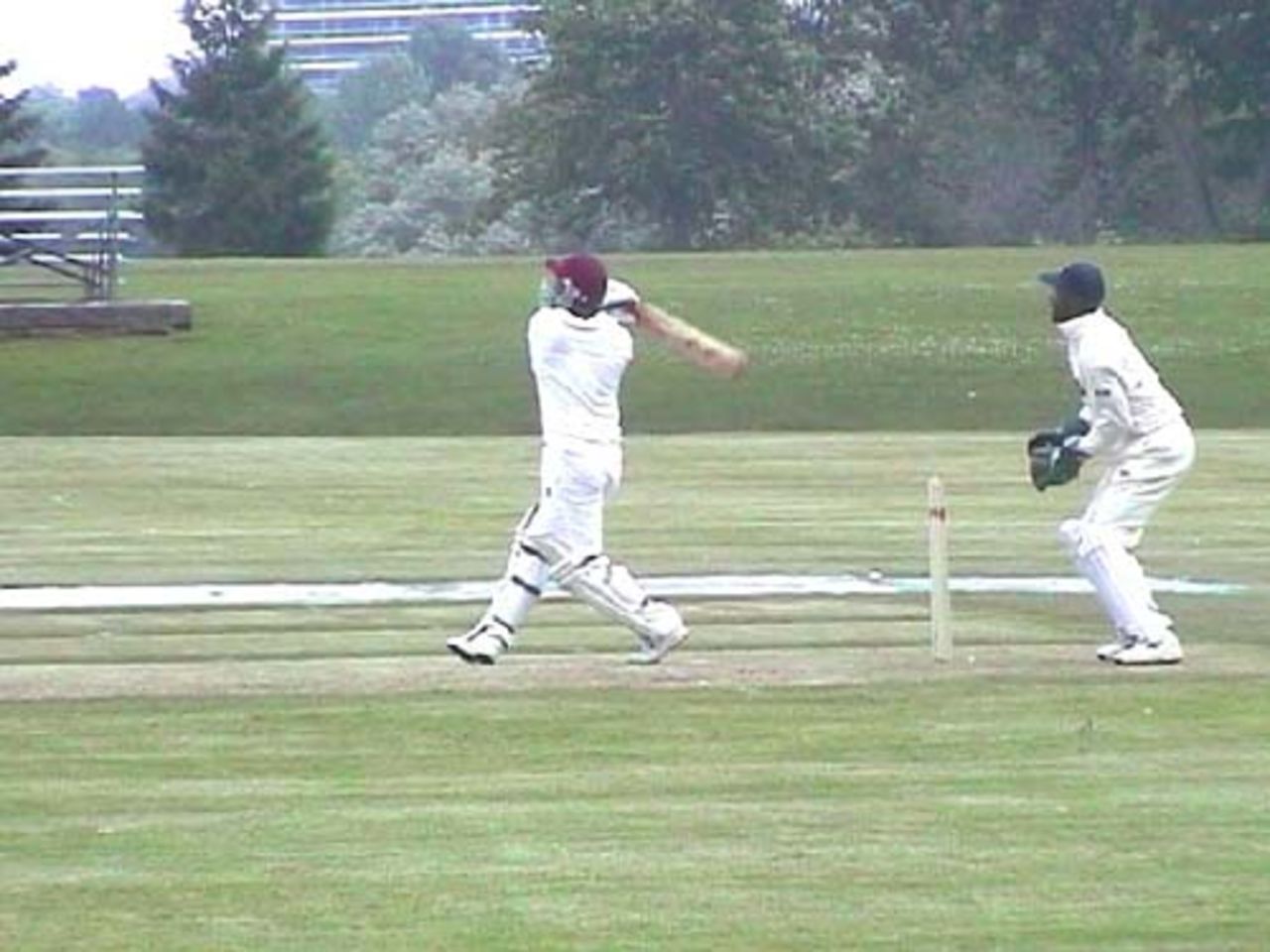 PNG Captain, Navu Maha, on the attack at the ICC Trophy