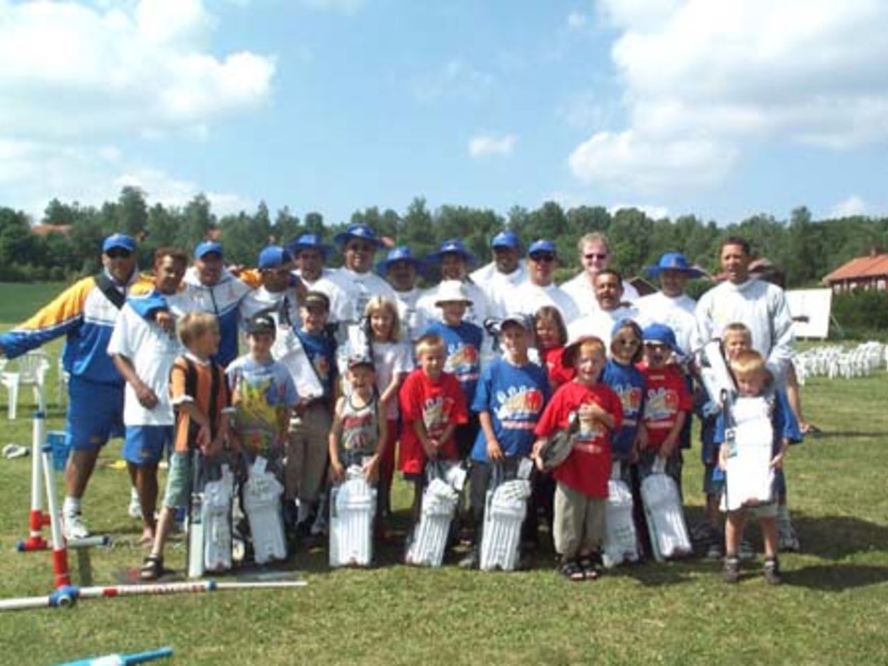 Sweden Cricket Academy 2001 - St Augustine CC with local youngsters who came for coaching