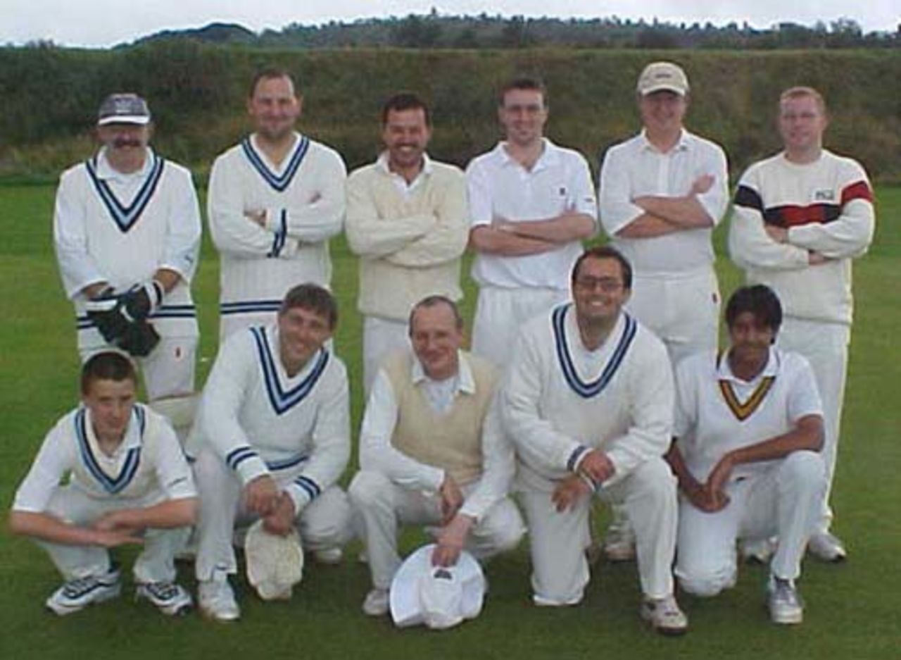 The champions Haslingden Methodists line up before their match with Attock A