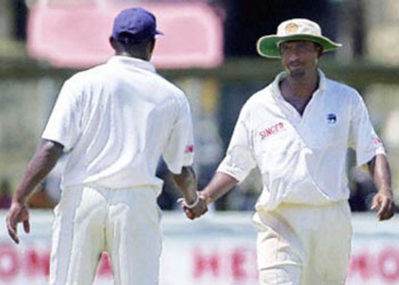 17 August 2001: India in Sri Lanka 2001, 1st Test, Sri Lanka v India, Galle International Stadium, 14-18 August 2001, (Day 4)