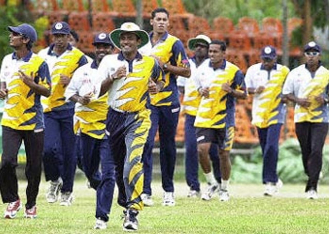 20 August 2001: India in Sri Lanka, Conditioning Camp at the Asgiriya Cricket Stadium in Kandy before the 2nd Test