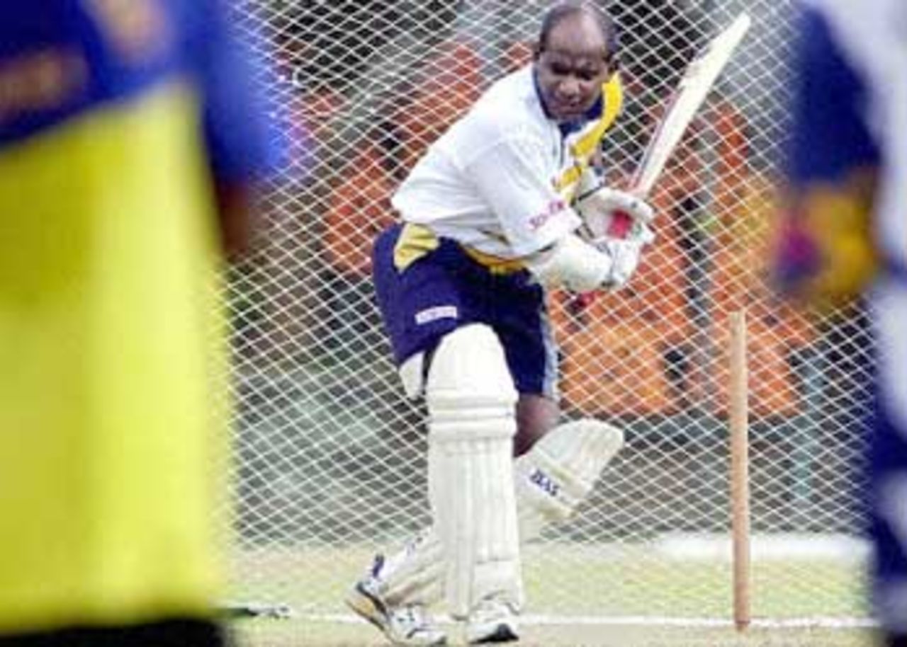 21 August 2001: India in Sri Lanka, Practice Session at the Asgiriya Cricket Stadium in Kandy before the 2nd Test