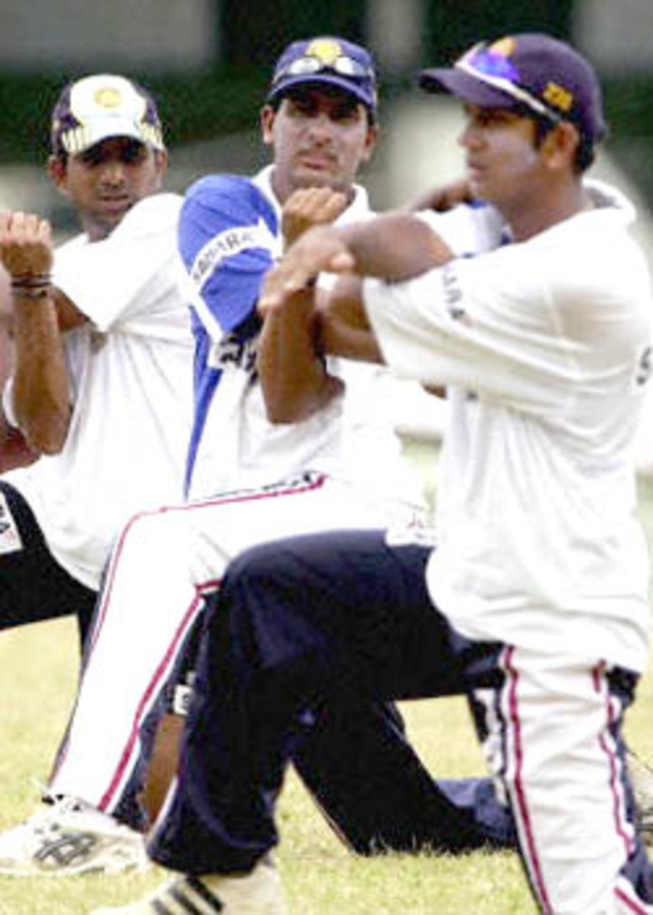 21 August 2001: India in Sri Lanka, Practise Session at the Asgiriya Cricket Stadium in Kandy before the 2nd Test