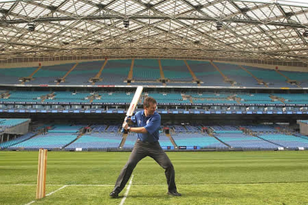 Telstra Stadium in Sydney (Steve Waugh in foreground)