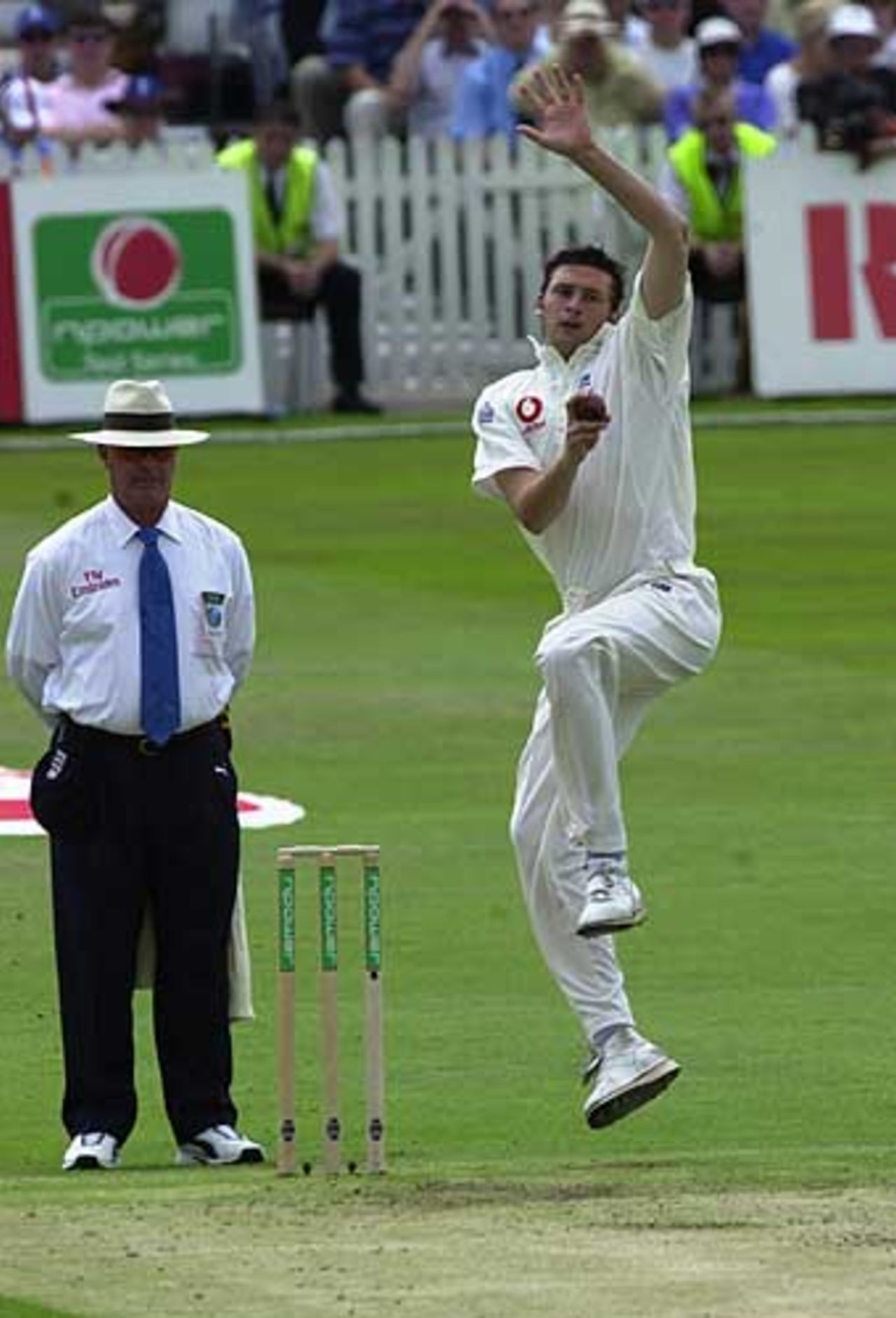 Harmison's first ball at Test Cricket, 2nd npower Test at Trent Bridge, August 2002
