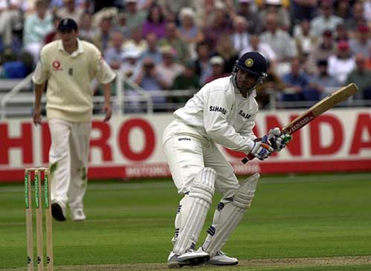 Indian skipper Ganguly plays a delicate leg side glance, 2nd npower Test at Trent Bridge, August 2002