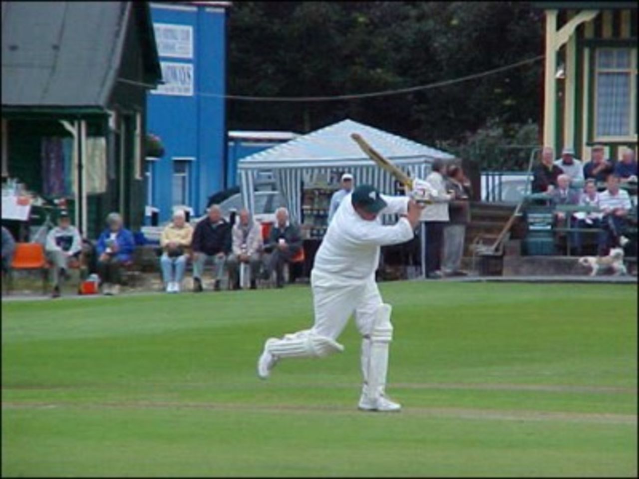 Worsley Cup 2002: Nick Riley advances down the wicket to John Seedle and is bowled
