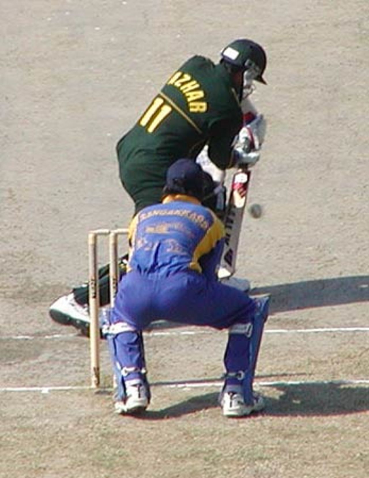 Yousuf Youhana defends, Morocco Cup, 4th ODI at Tangiers, Pakistan v Sri Lanka, 17 Aug 2002