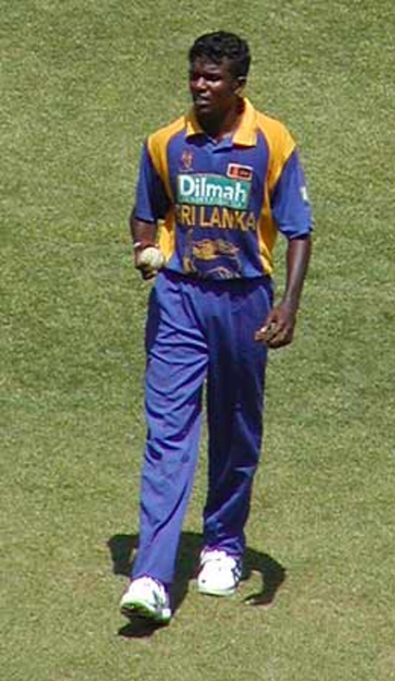 Hasantha Fernando walking back, Morocco Cup, 6th ODI at Tangiers, South Africa v Sri Lanka, 19 Aug 2002
