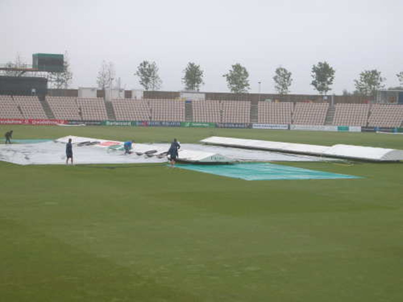 No play was possible with drizzle throughout the day in the Hampshire v Northamptonshire match at The Rose Bowl