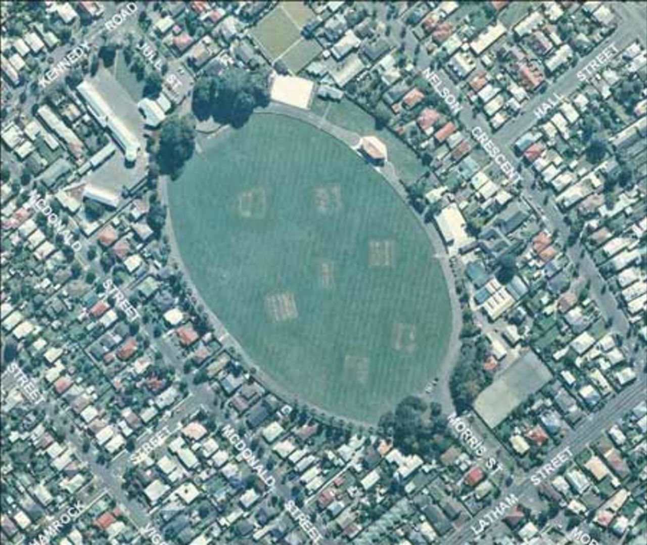 Aerial photograph of Nelson Park, Napier.