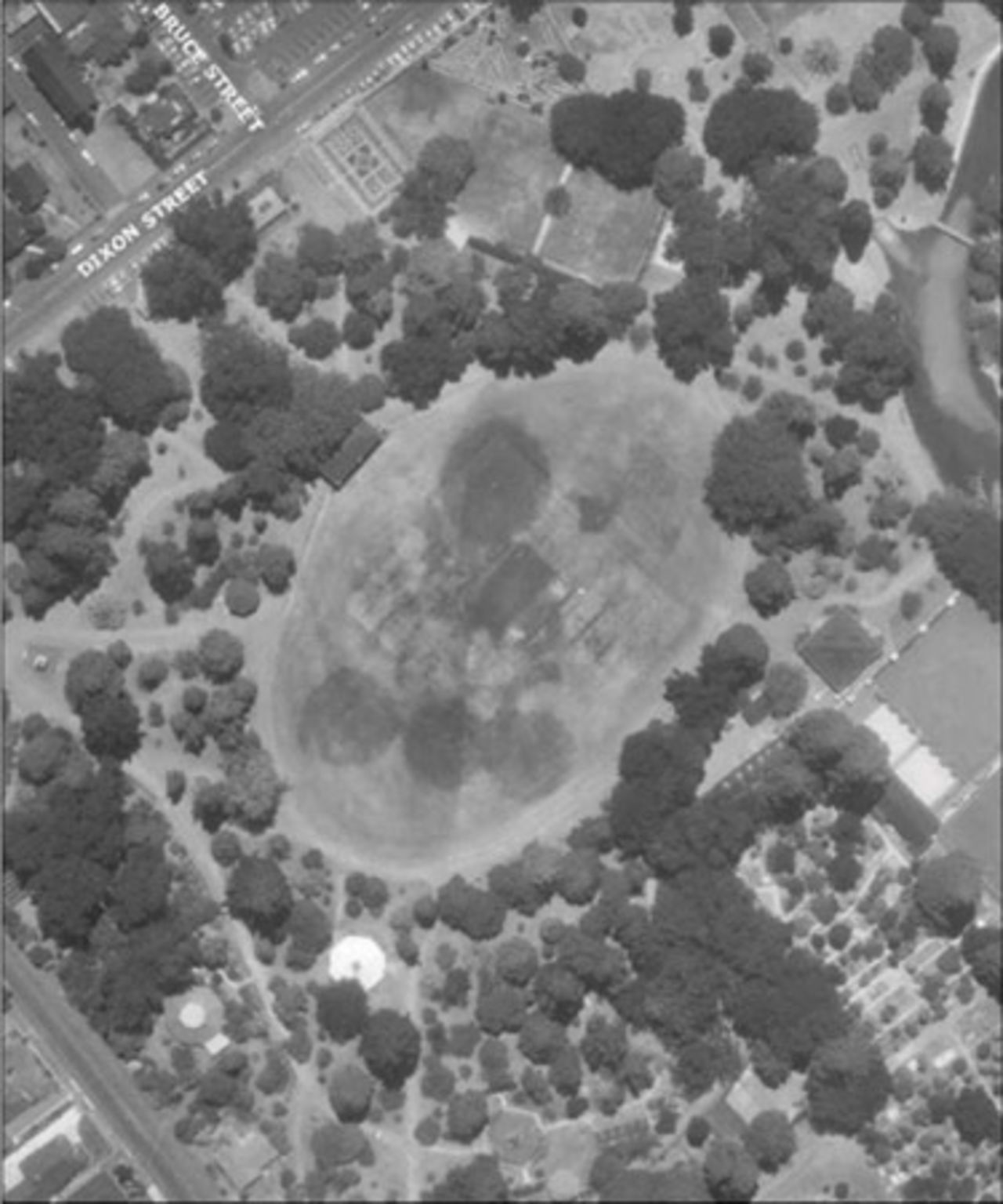 Aerial photograph of Queen Elizabeth Park, Masterton.