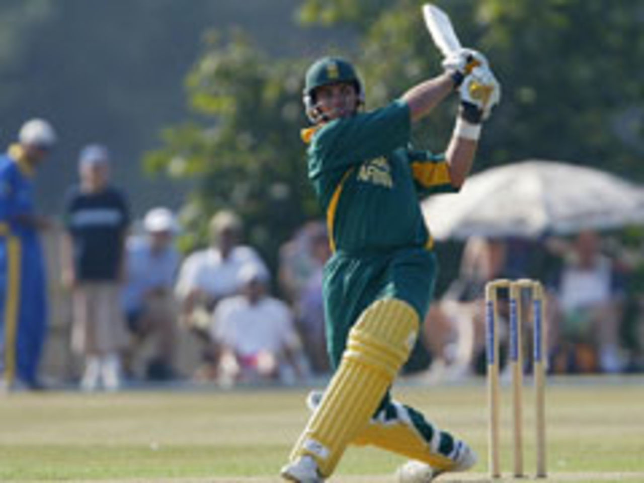 He's back: Jacques Kallis batting in the PCA XI v South Africa XI at Shenley