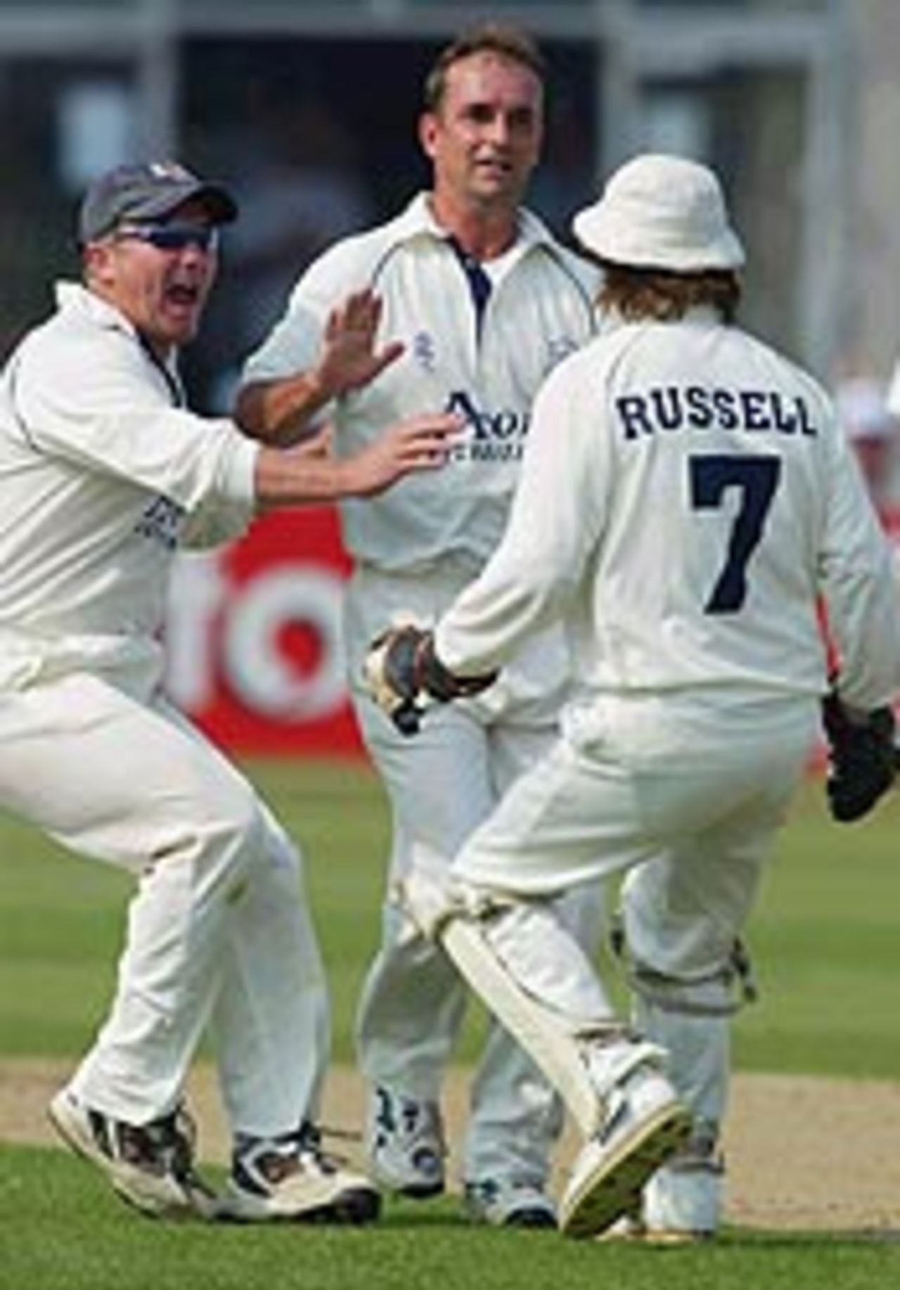 Mike Smith takes a wicket
