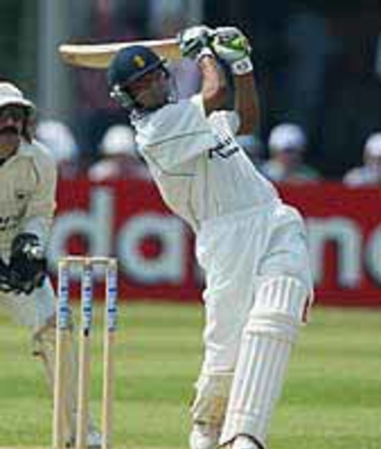 Mohammad Kaif hits out during his innings of 72 for Derbyshire in the C&G semi-final against Gloucestershire, August 8, 2003