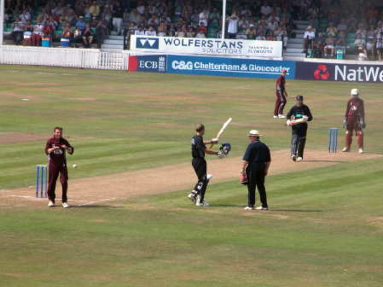 Simon Katich acknowledges his National League Century during Hampshire record score at Taunton.
