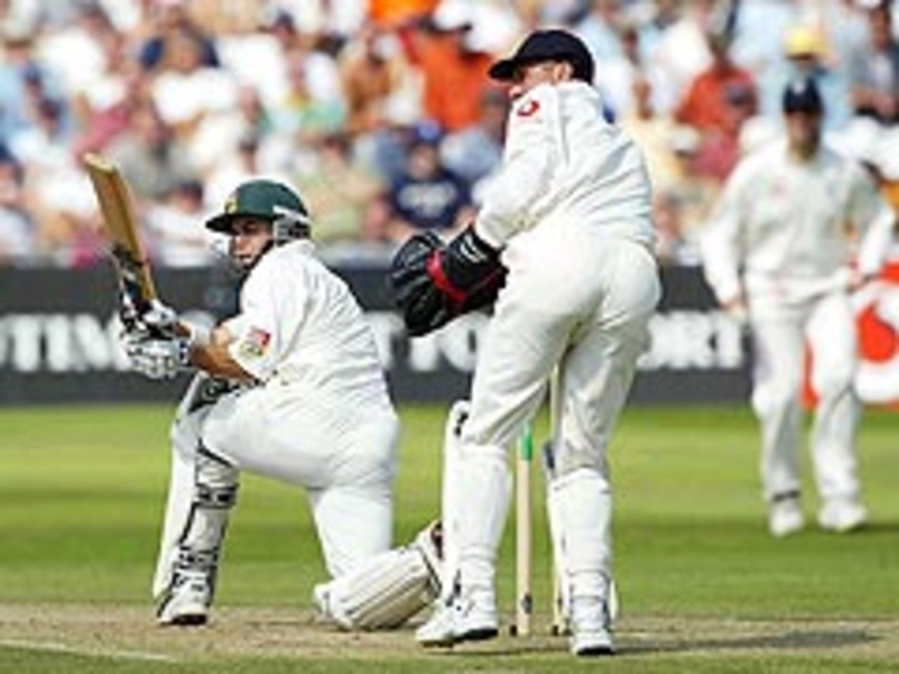 Neil McKenzie sweeps Ashley Giles for four as South Africa regroup at Trent Bridge