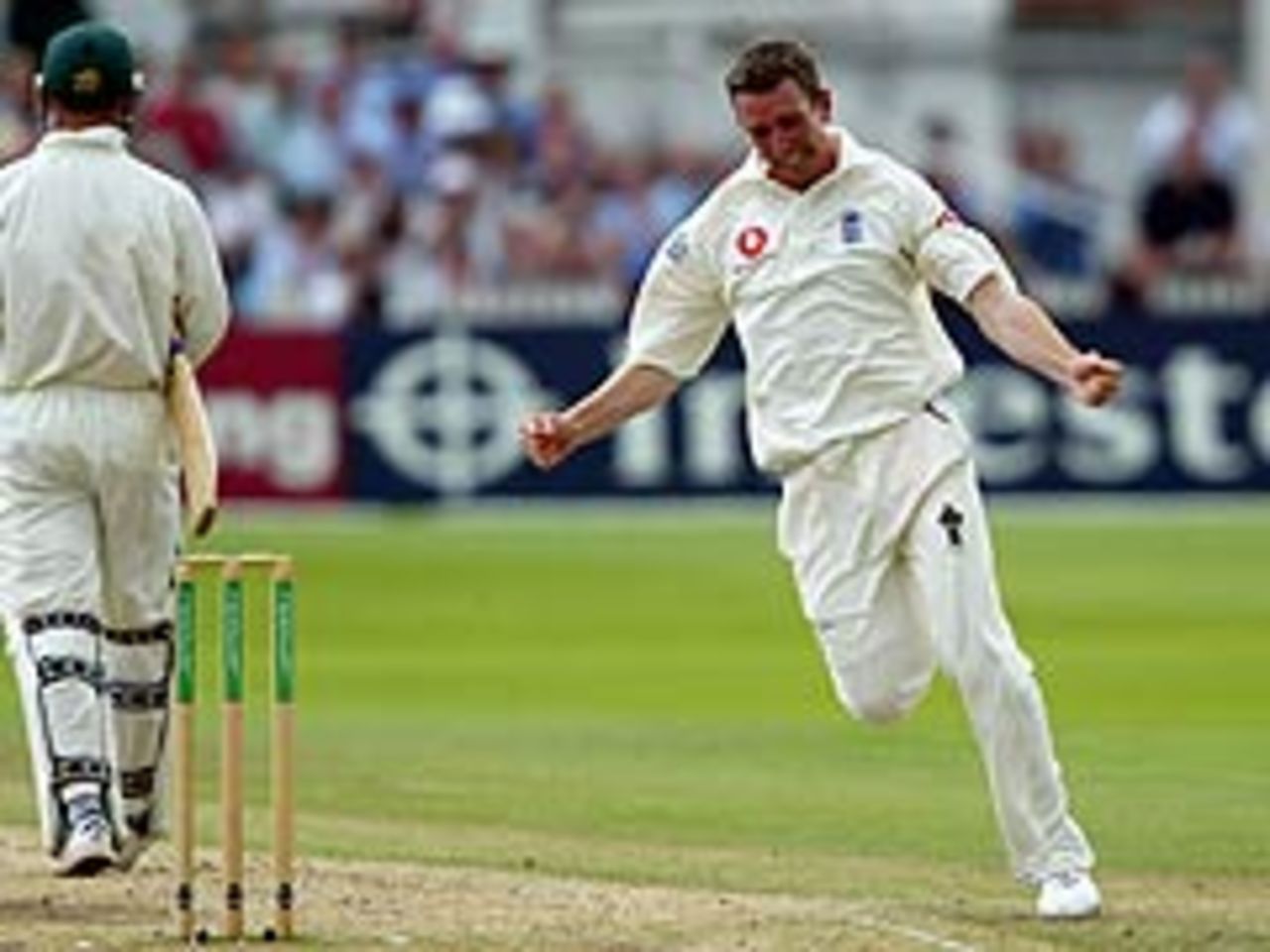 James Kirtley celebrates, England v South Africa, 3rd Test, August 18, 2003