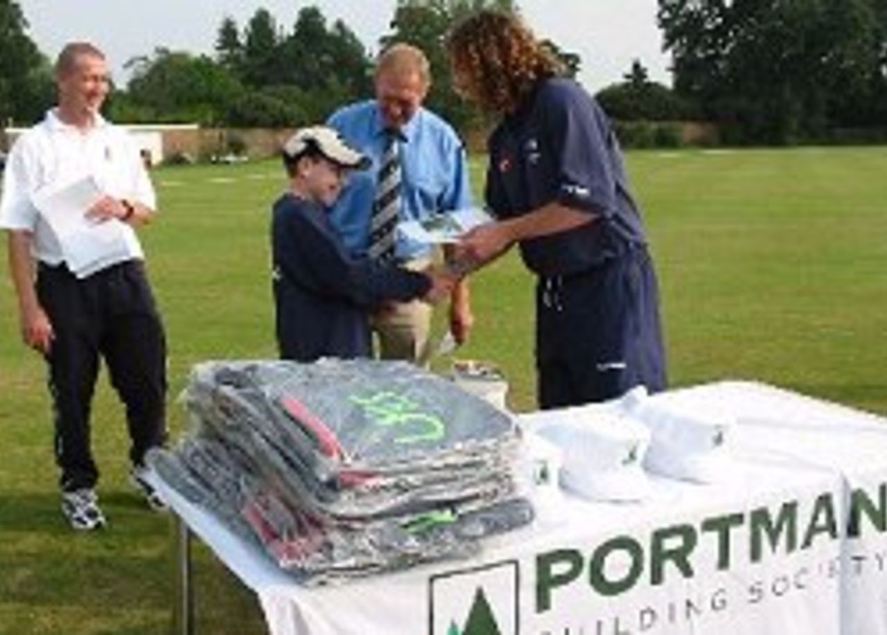 Yorkshire's Ryan Sidebottom leads the presentations, Under 15 Club Championship regional finals