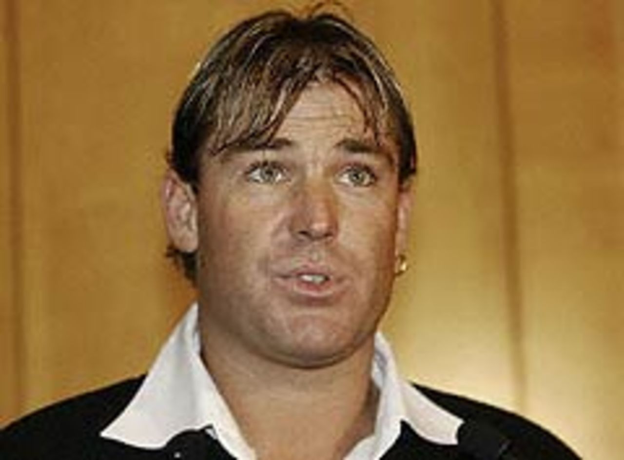 Shane Warne announces his decisoon not to train to the media,. August 22, 2003
