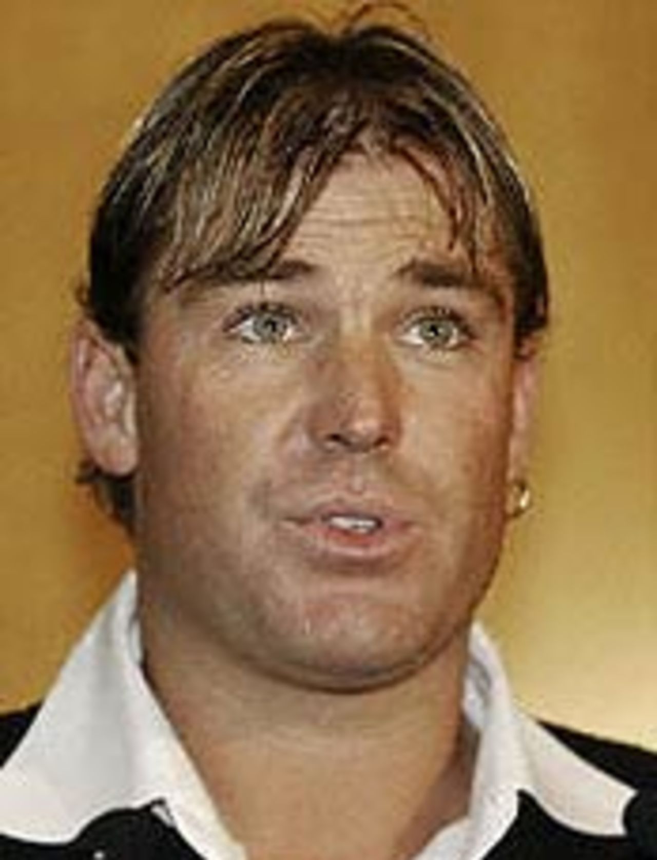 Shane Warne announces his decison to voluntarily withdraw from training until the end of his 12-month ban,. August 22, 2003