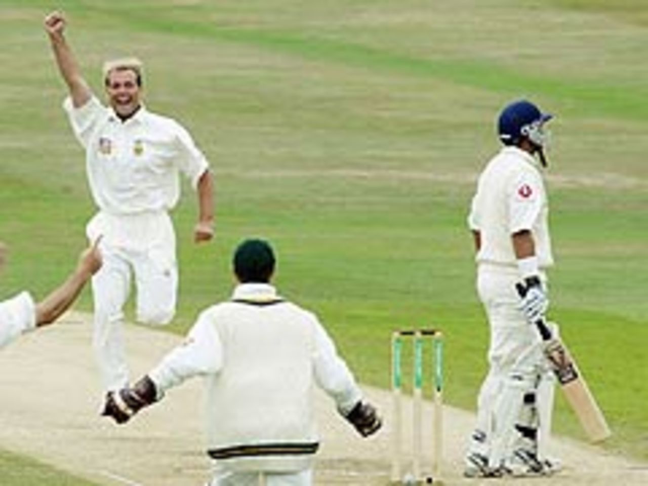 Jacques Kallis celebrates, England v South Africa, 4th Test Headingley, August 25 2003