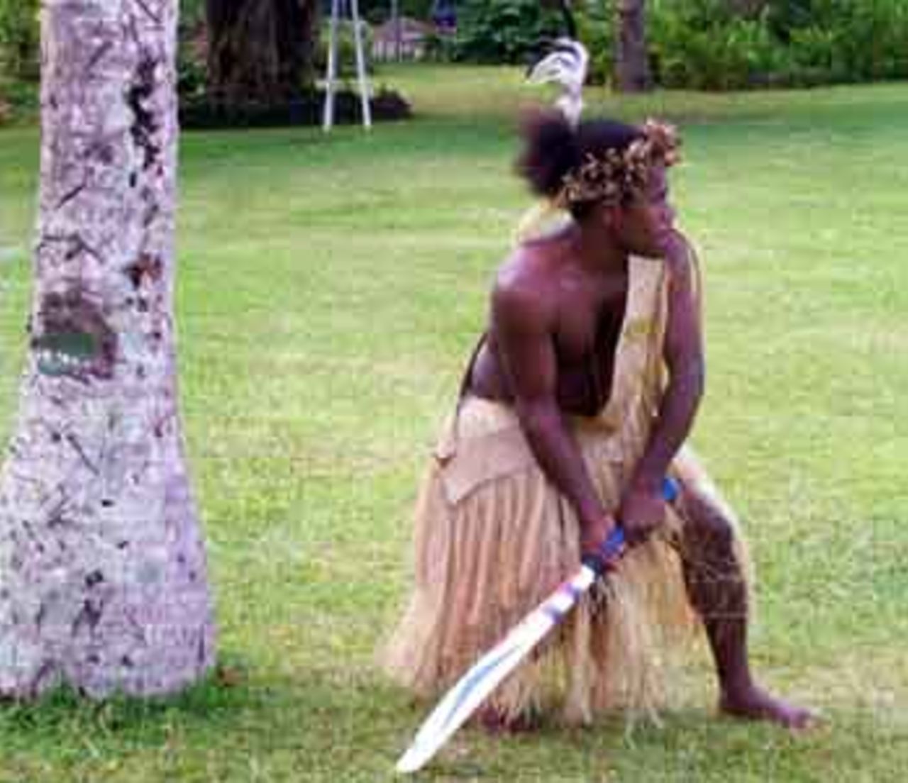 Traditional Vanuatu cricket uniform!