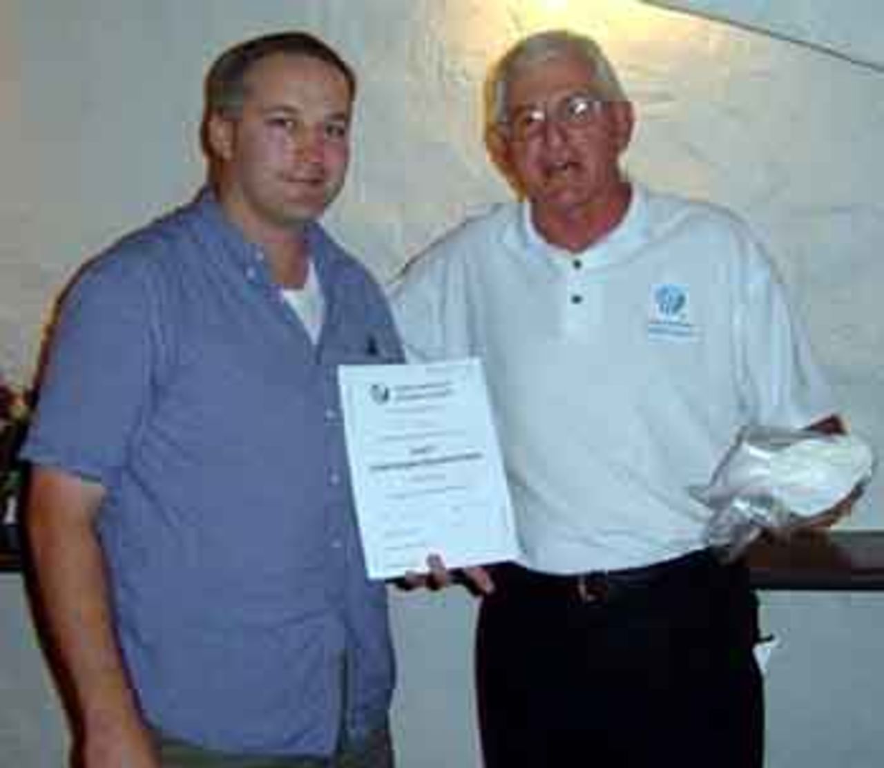 Anton McCloy (left) with ICC EAP Voluntary Umpiring Coordinator, Tony Cooper