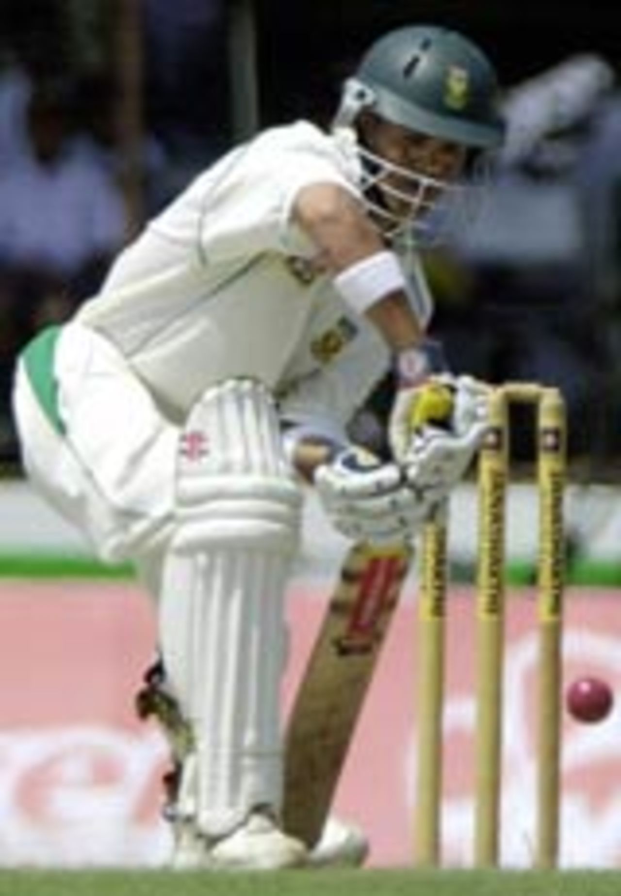Jacques Rudolph defends, Sri Lanka v South Africa, 1st Test, Galle, August 6, 2004