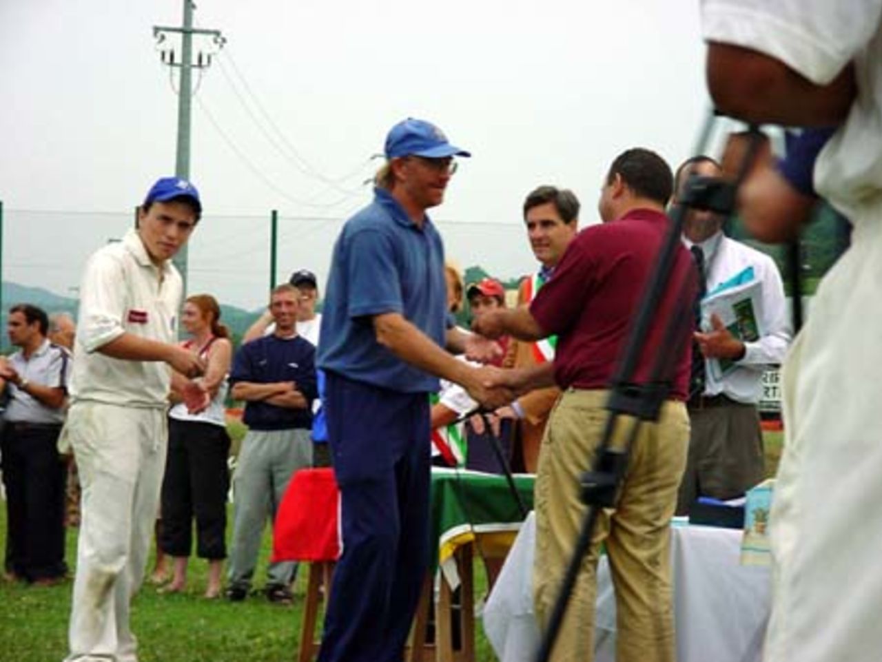 Manager George Sheader collects his winners medal