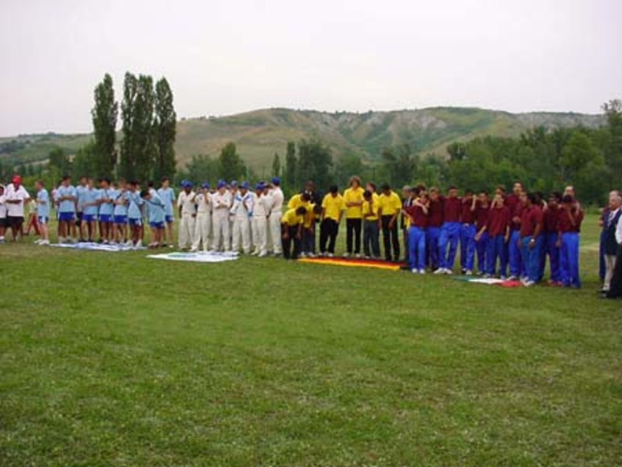 The participating nations at the closing ceremony