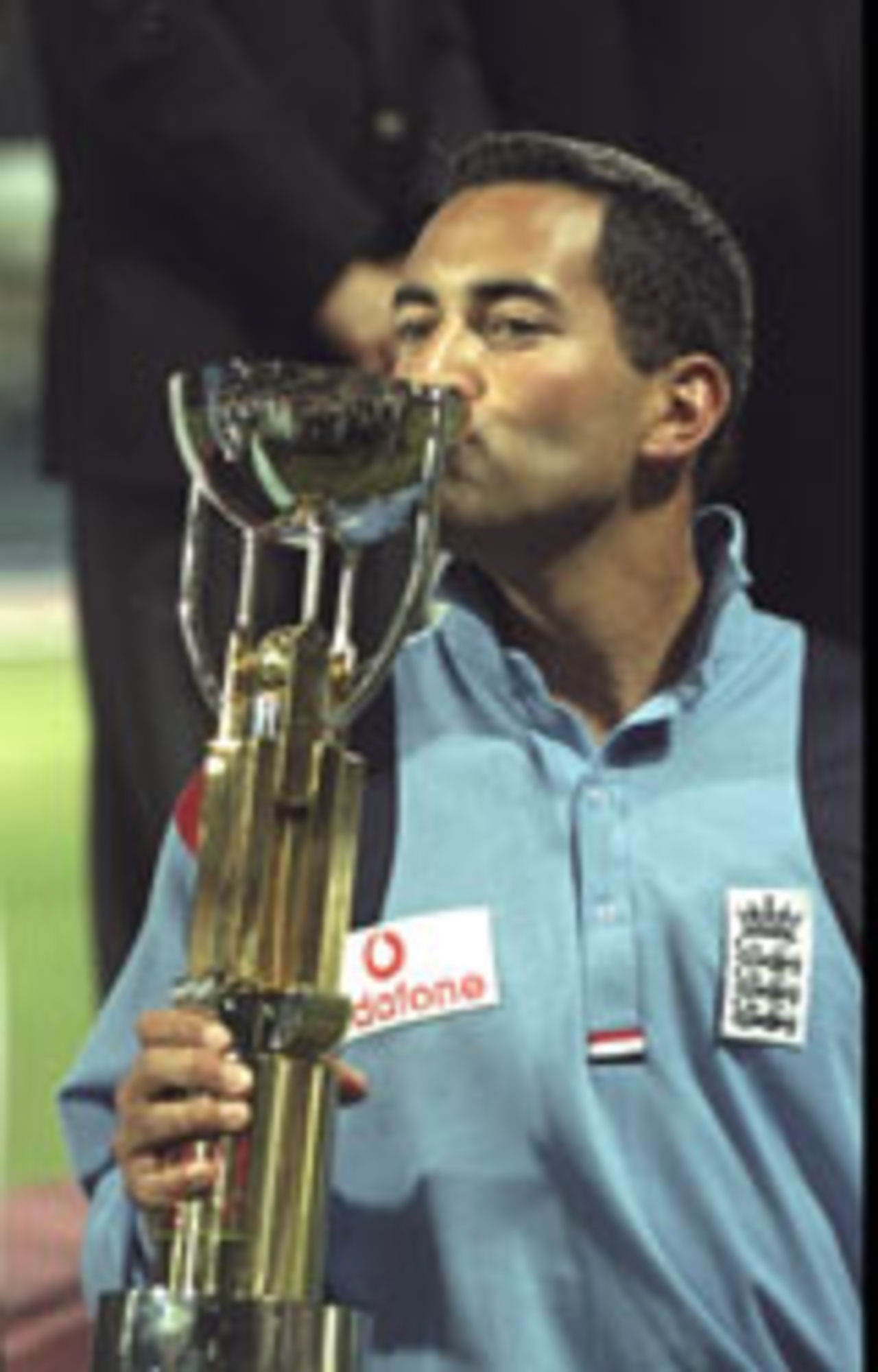 Adam Hollioake with the Champions Trophy, Sharjah, December 19, 1997