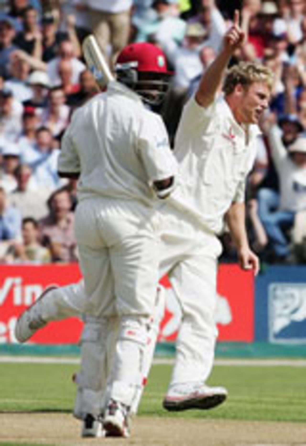 Andrew Flintoff bowls Brian Lara, England v West Indies, 3rd Test, Old Trafford, August 12, 2004