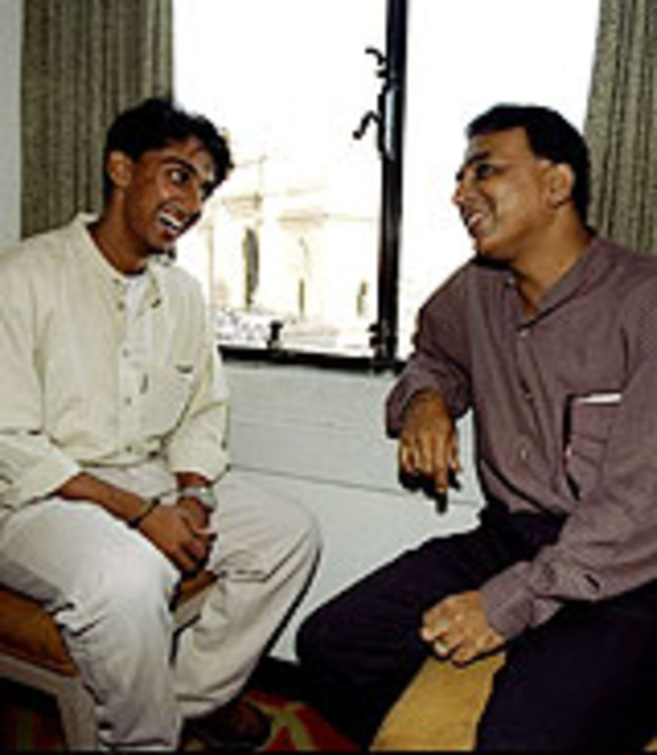 Rohan Gavaskar with his dad, February 1, 1996