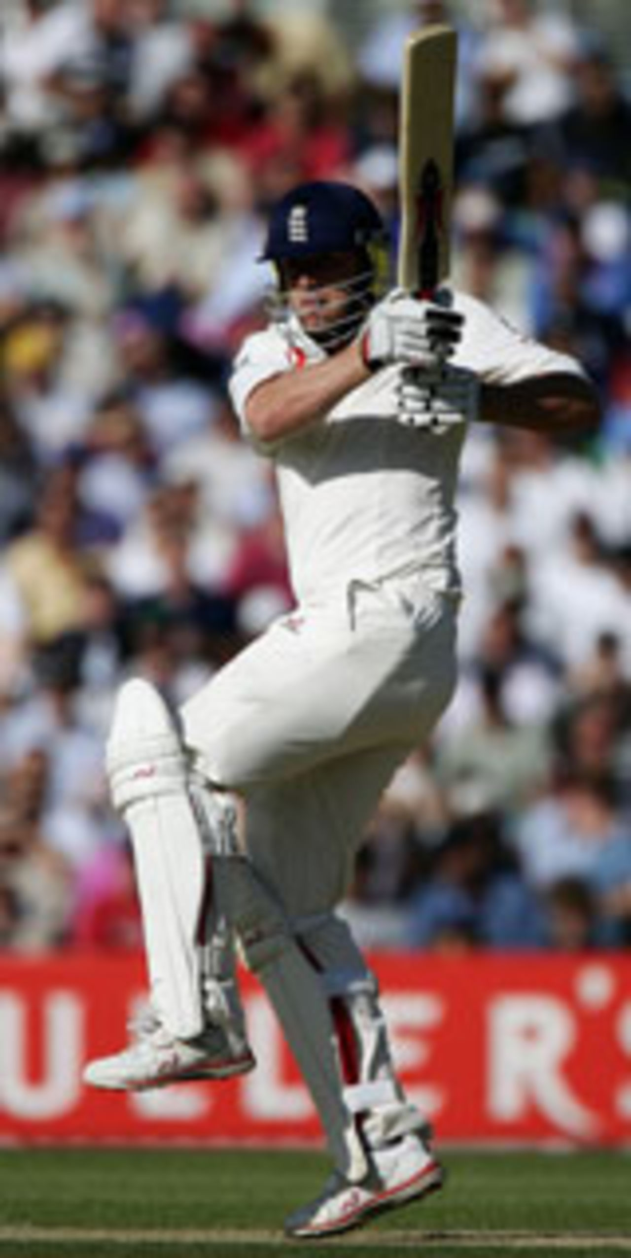 Andrew Flintoff pulls on the way to his half-century, England v West Indies, 4th Test, The Oval, August 19 2004