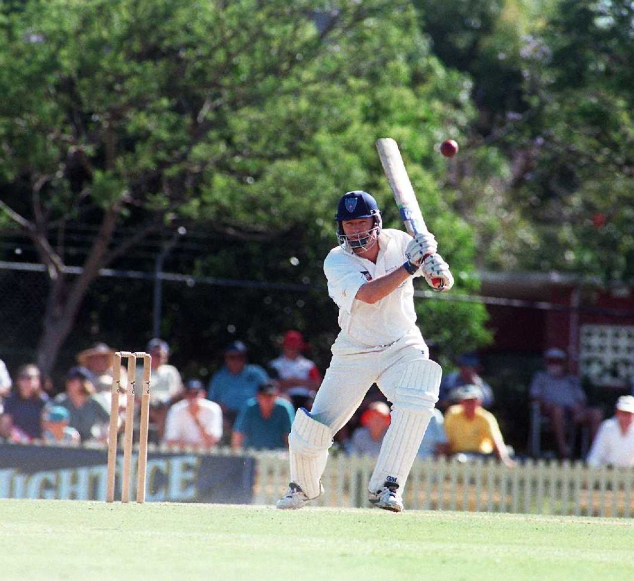 Stephen Waugh driving at the first first-class match at