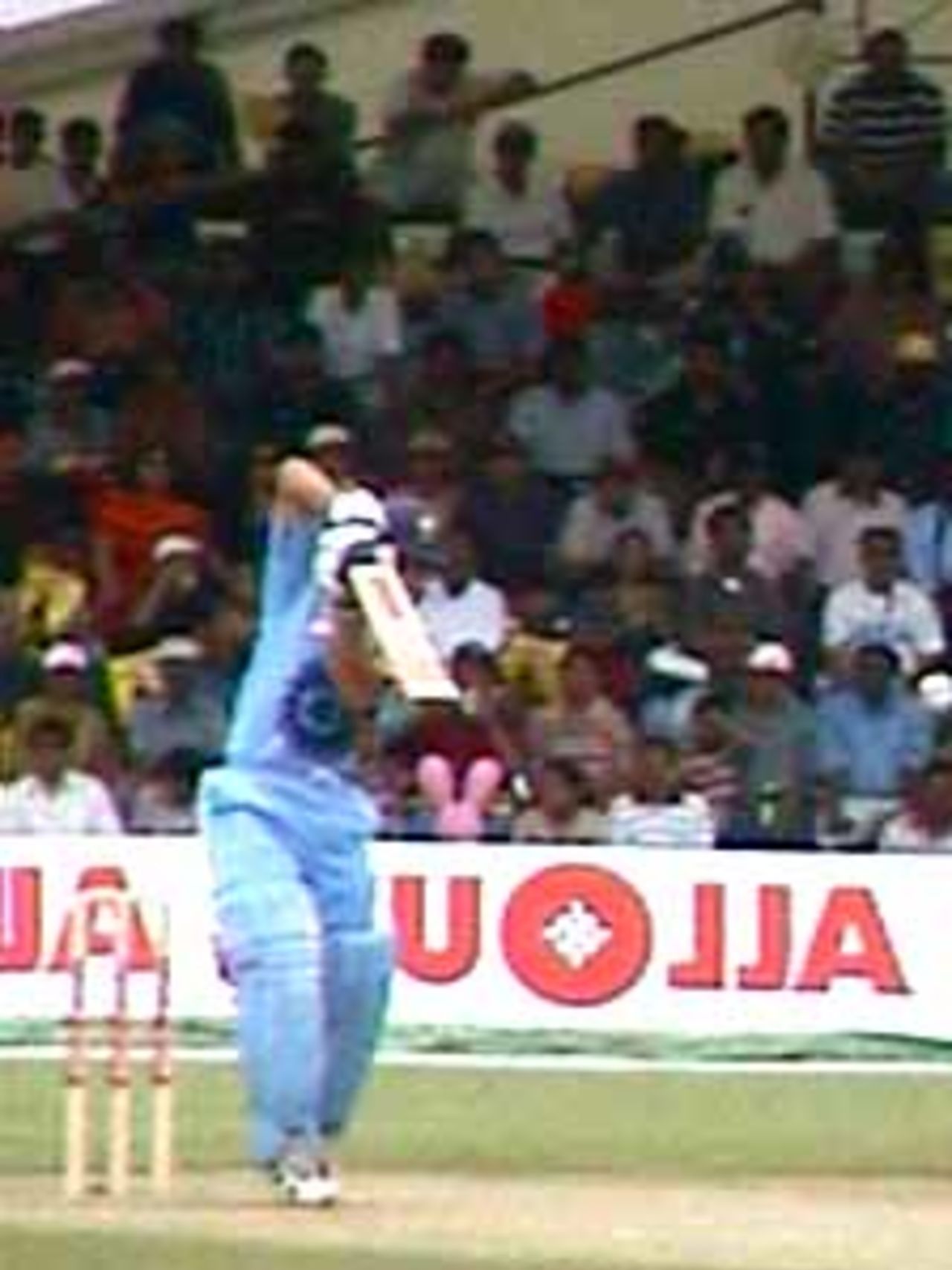 Ganguly presents the full-face of the bat to the ball, India v Zimbabwe (2nd ODI), Coca-Cola Singapore Challenge, 1999-2000, Kallang Ground, Singapore, 4 Sep 1999