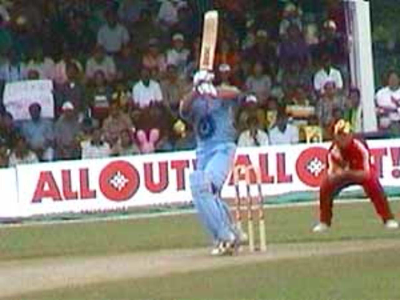 Tendulkar rocks back and stylishly cracks the ball square of the wicket, India v Zimbabwe (2nd ODI), Coca-Cola Singapore Challenge, 1999-2000, Kallang Ground, Singapore, 4 Sep 1999