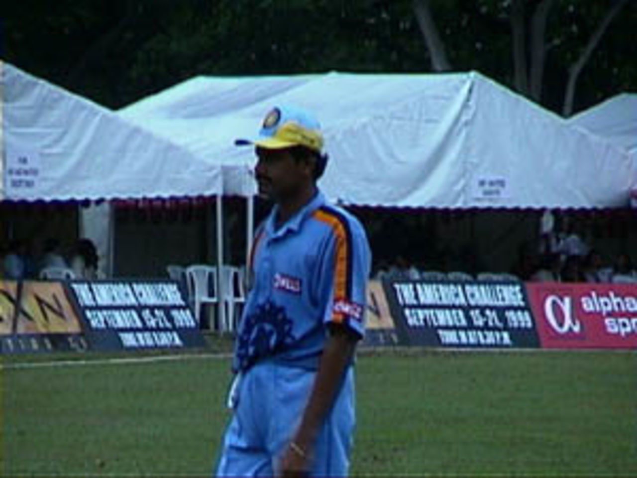 Anil Kumble, patrolling the boundary. He will be missed in Toronto. India v Zimbabwe (2nd ODI), Coca-Cola Singapore Challenge, 1999-2000, Kallang Ground, Singapore, 4 Sep 1999