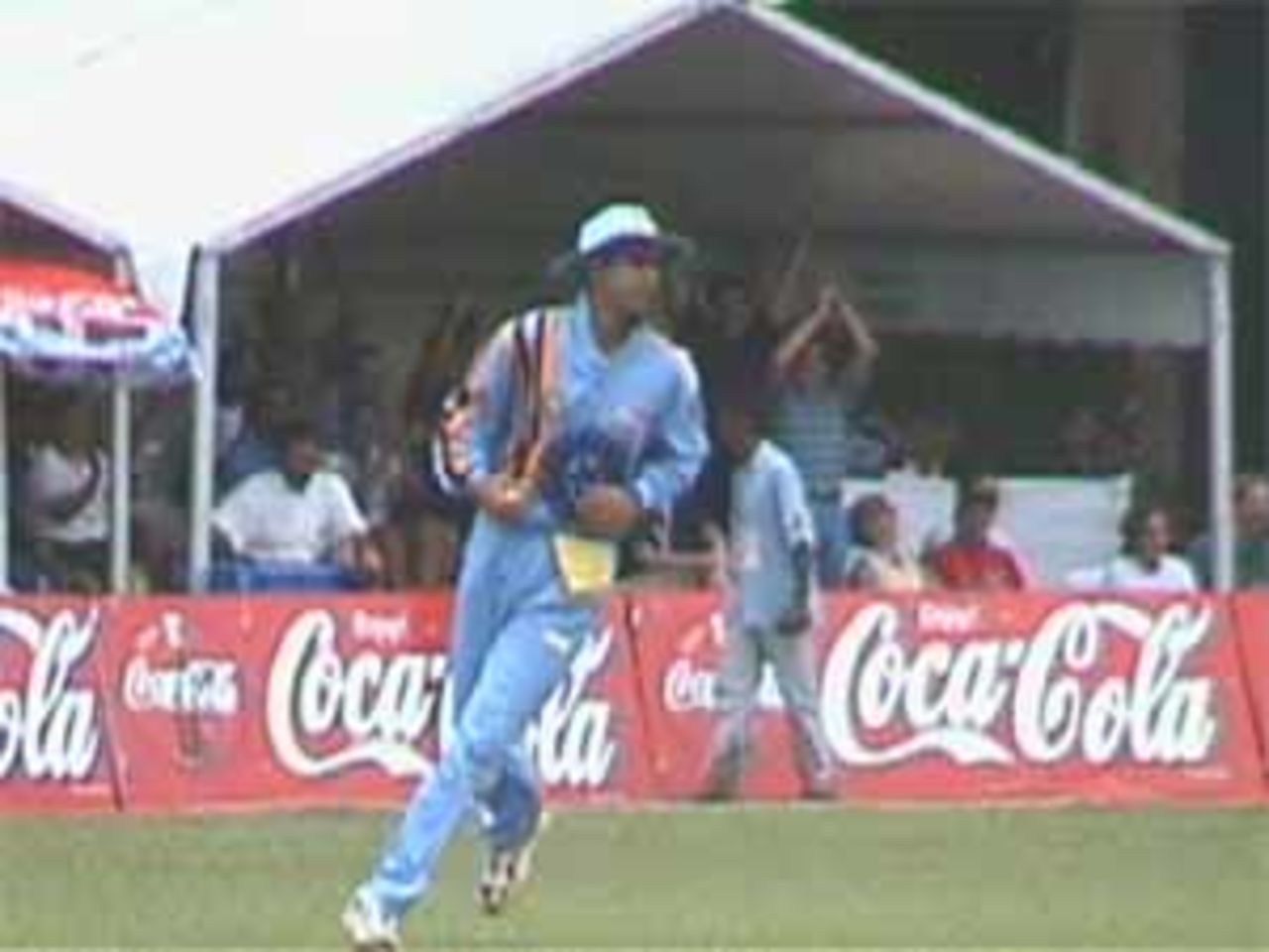 Chopra comfortably takes a catch to dismiss Jacobs, India v West Indies (3rd ODI), Coca-Cola Singapore Challenge, 1999-2000, Kallang Ground, Singapore, 5 Sep 1999.