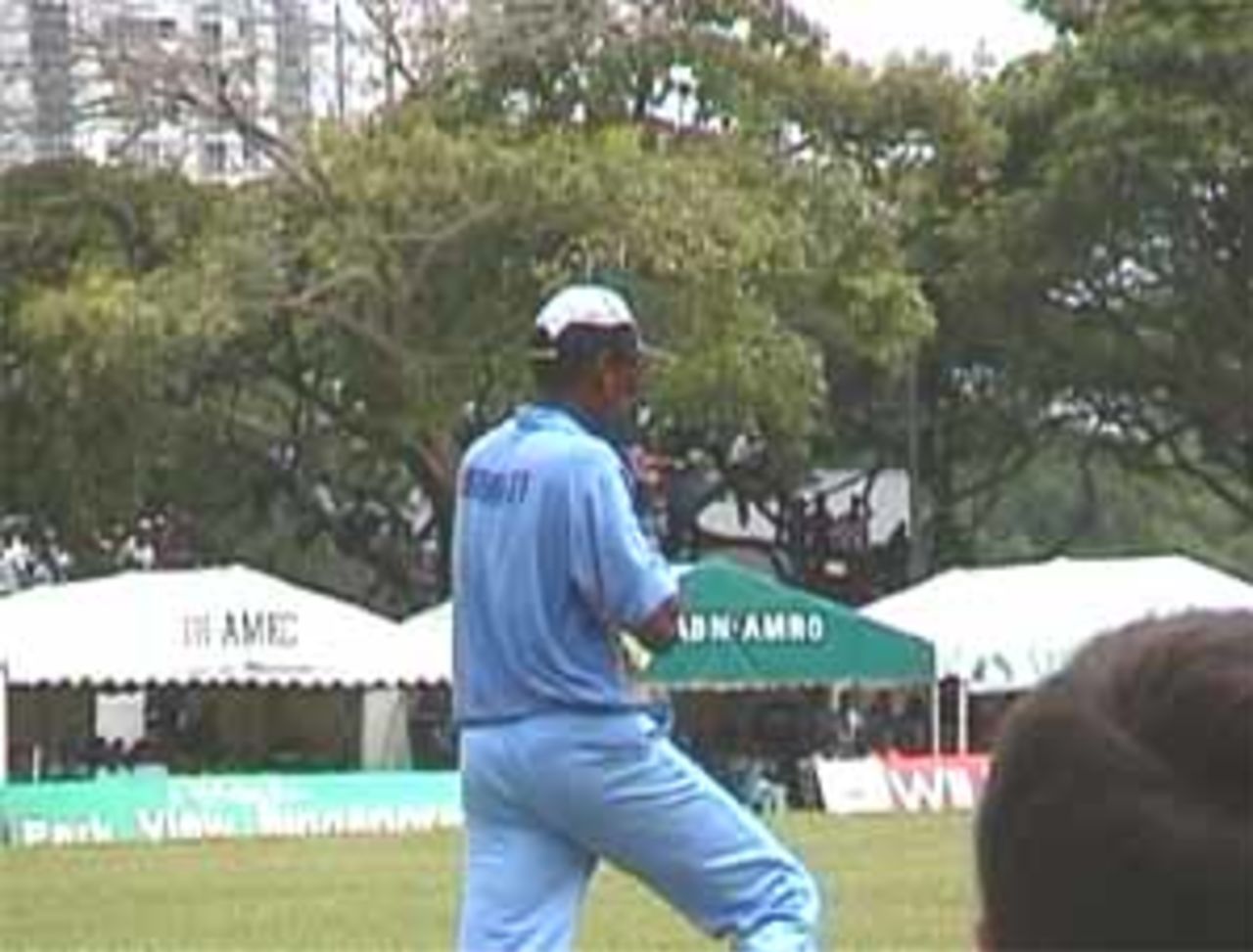 Mohanty taking the catch of McLean, India v West Indies (3rd ODI), Coca-Cola Singapore Challenge, 1999-2000, Kallang Ground, Singapore, 5 Sep 1999.