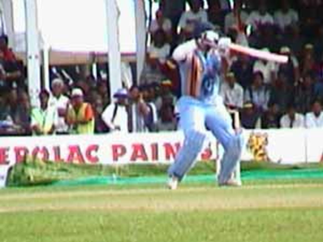 Ganguly glides the ball to third-man, India v West Indies (3rd ODI), Coca-Cola Singapore Challenge, 1999-2000, Kallang Ground, Singapore, 5 Sep 1999.