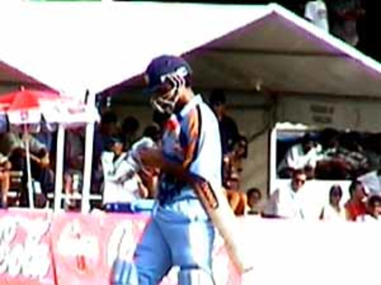 Ganguly makes the long walk back from the wicket to the dressing room, India v West Indies (3rd ODI), Coca-Cola Singapore Challenge, 1999-2000, Kallang Ground, Singapore, 5 Sep 1999.