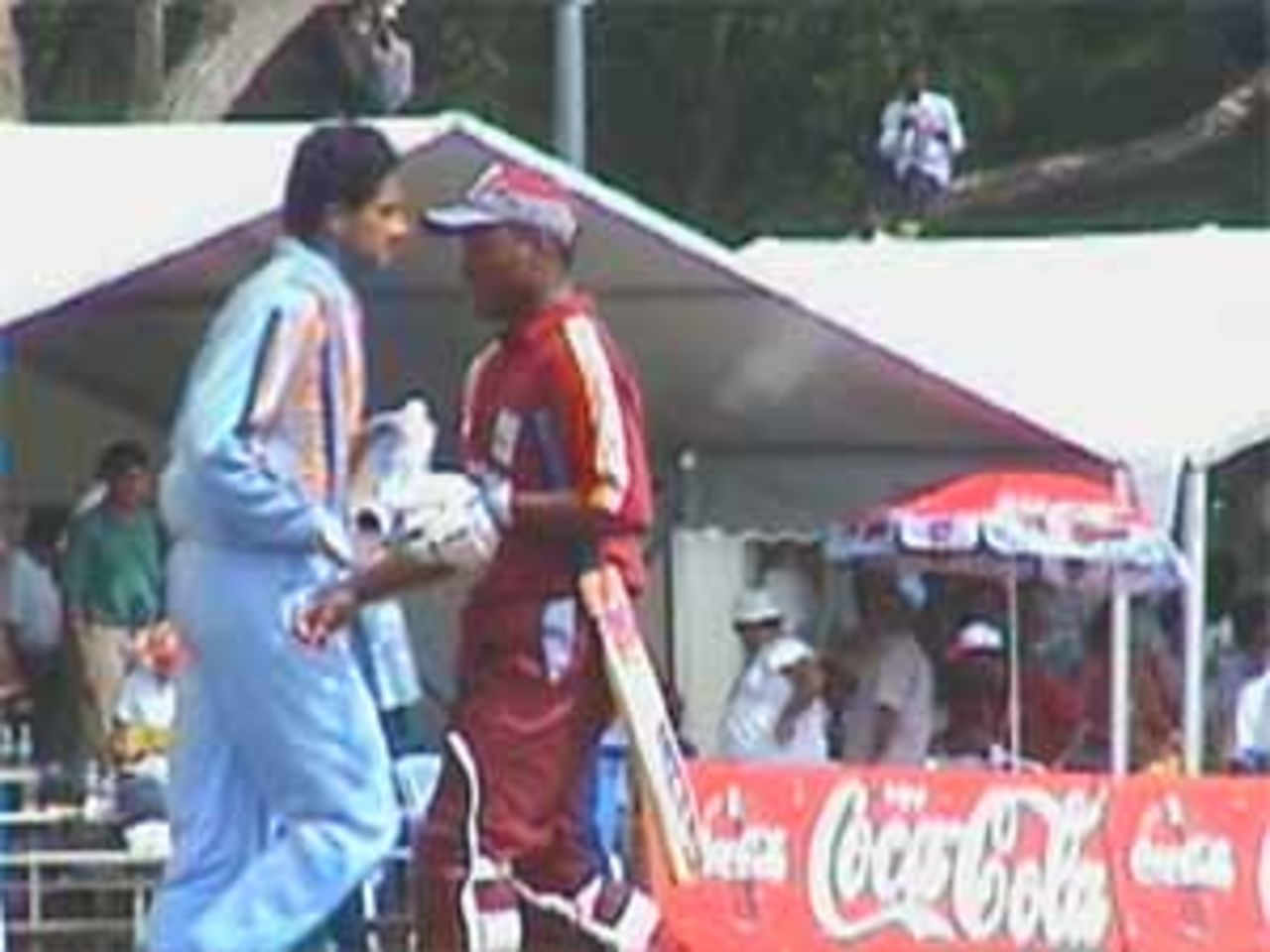 Lara exits after dazzling the Singapore crowds, India v West Indies (3rd ODI), Coca-Cola Singapore Challenge, 1999-2000, Kallang Ground, Singapore, 5 Sep 1999.