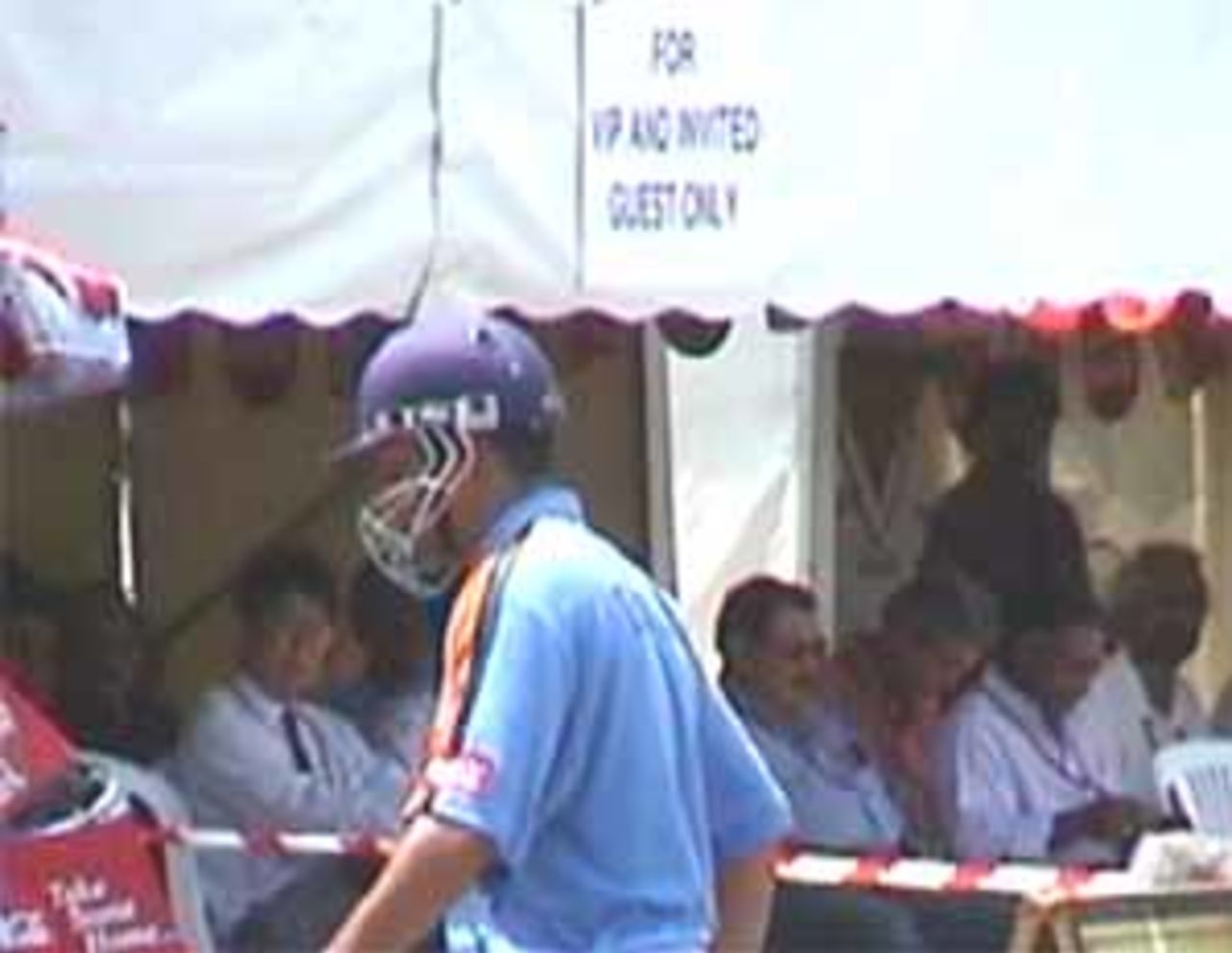 India's hopes fade as Tendulkar walks back to the pavillion after being dismissed by Walsh, India v West Indies (Final), Coca-Cola Singapore Challenge, 1999-2000, Kallang Ground, Singapore, 7 Sep 1999.